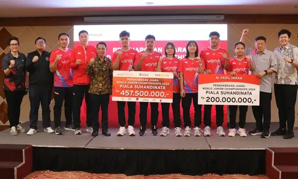 Juara Piala Suhandinata 2024, Pebulutangkis Junior Indonesia Diguyur Bonus Rp 657 Juta